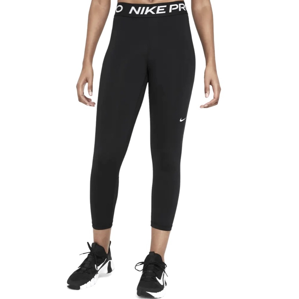 Women's Nike Pros Mid-Rise Cropped Mesh Panel Leggings